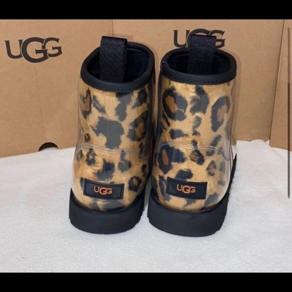 UGG Leopard Print Ankle Boots - Black and Tan - Picture 2 of 5